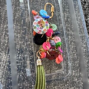 Colorful Button Charm Keychain